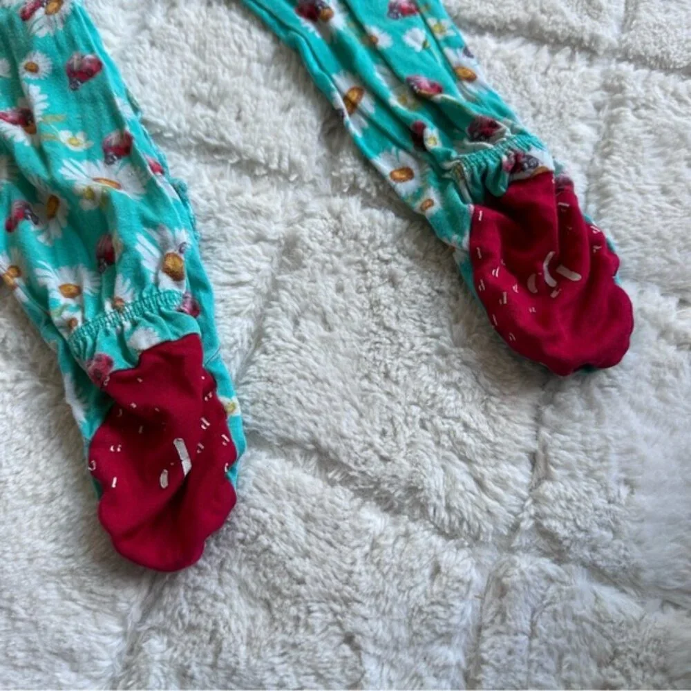 Posh Peanut | “Ladybug” Ruffled Zippered Footie | Size 12-18 months